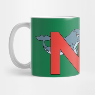 Letter N with Narwhal Mug